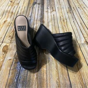 Nine West Millie 40th Anniversary 90s Platform Wedge Heel Sandals Slides